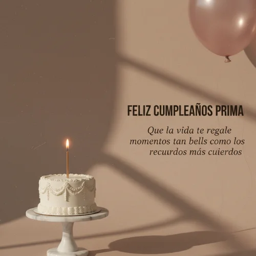 vintage feliz cumpleaños prima