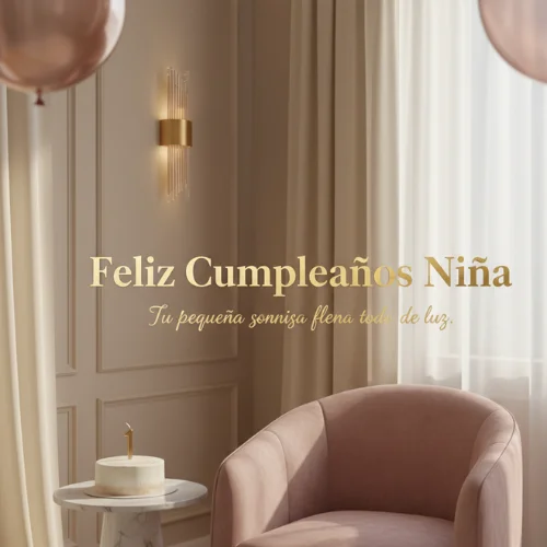 Feliz Cumpleaños Bebé 1 Año Niña