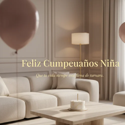 Feliz Cumpleaños Bebé 1 Año Niña