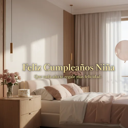Feliz Cumpleaños Bebé 1 Año Niña