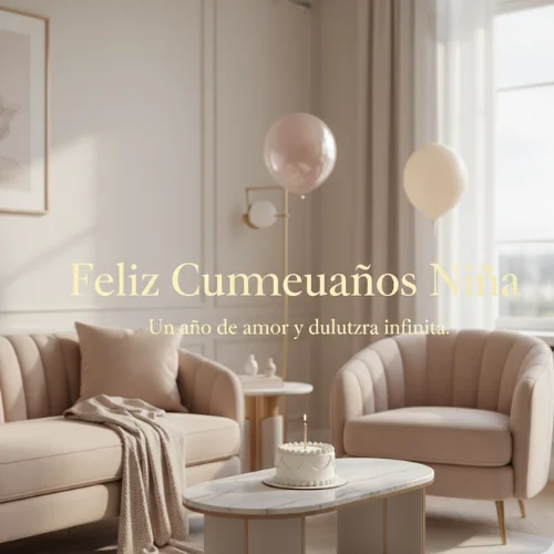 Feliz Cumpleaños Bebé 1 Año Niña