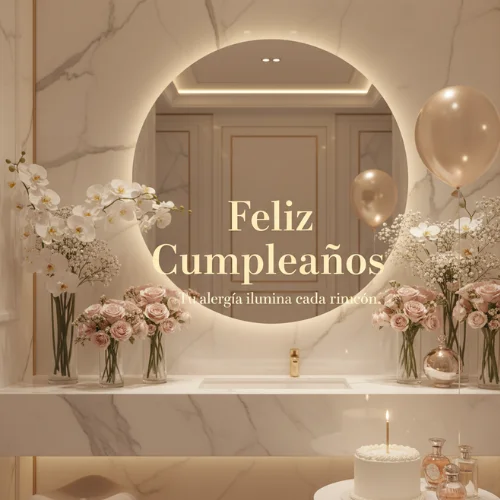 feliz cumpleaños con flores y frases