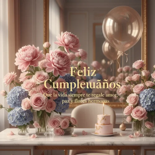 feliz cumpleaños tia con flores