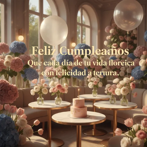 feliz cumpleaños tia con flores