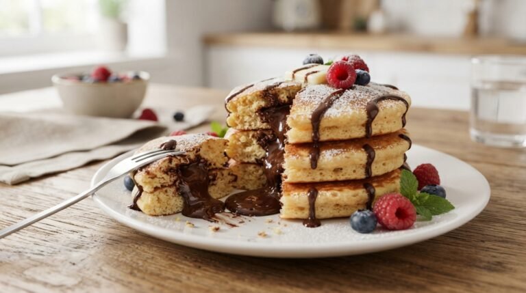 Easy Chocolate Stuffed Pancakes Recipe