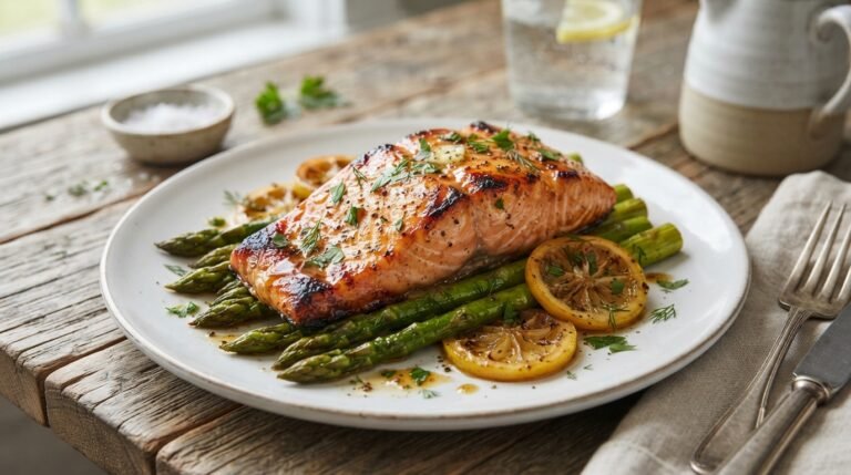 cooking honey butter salmon dinner