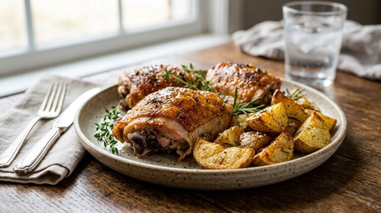 Fall-Off-The-Bone Roasted Chicken Thighs with Potatoes