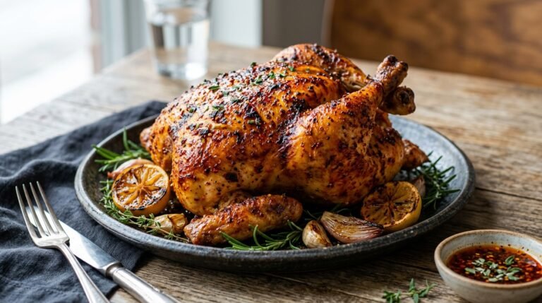 Insanely Tender Roasted Chicken with Spicy Marinade