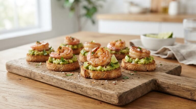 Easy Shrimp Avocado Toast Bites Recipe